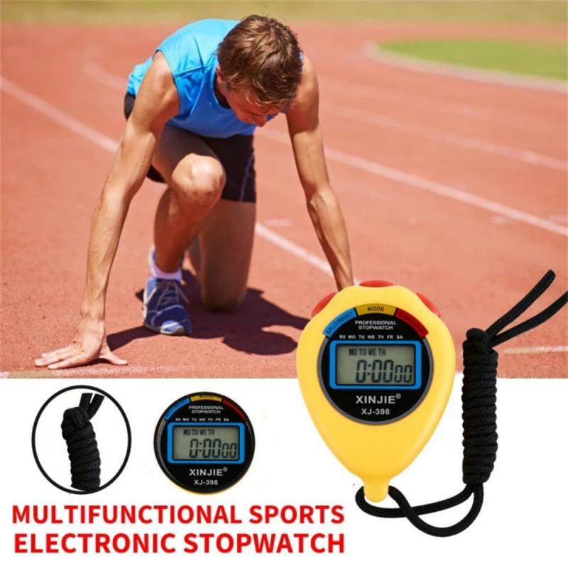 New Classic Waterproof Digital Professional Handheld LCD Handheld Sports Stopwatch Timer Stop Watch with String Timers Stopwatch