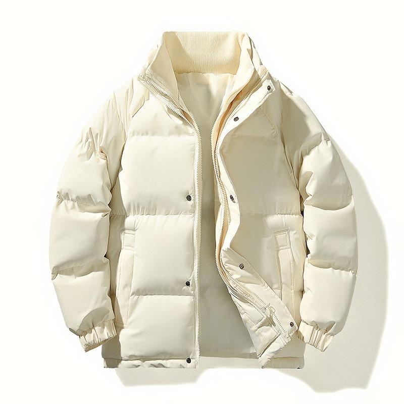 Winter Outdoor Couple Stand-up Collar Casual Cotton-padded Jacket High-quality Fashion Couple Simple Solid Color Green and Young Cotton-padded Jacket