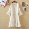 Summer Women Lace Cardigan Long Sleeve Sun Protection Clothing Shawl Outerwear Simple Wearing Cardigan Female Ladies Coat Jacket