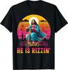 Retro Er hat Rizzin Lustig Jesus hat Rizzen Ostern Christliches T-Shirt