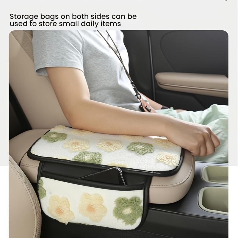 Cute Warm Plush Car Armrest Box Cover - Center Console Arm Cushion Automobile Interior Decoration Pads
