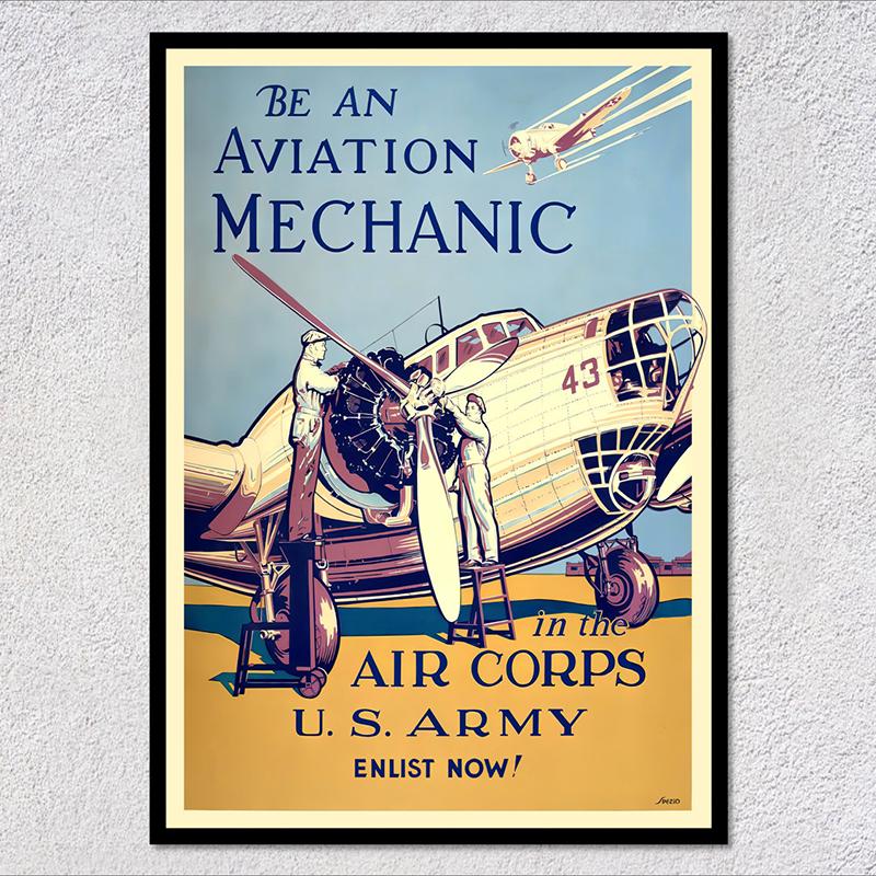 Retro Airways Flights Poster Vintage Aviation Wall Art Print Flying Machines Canvas Painting Pictures for Home Decoration