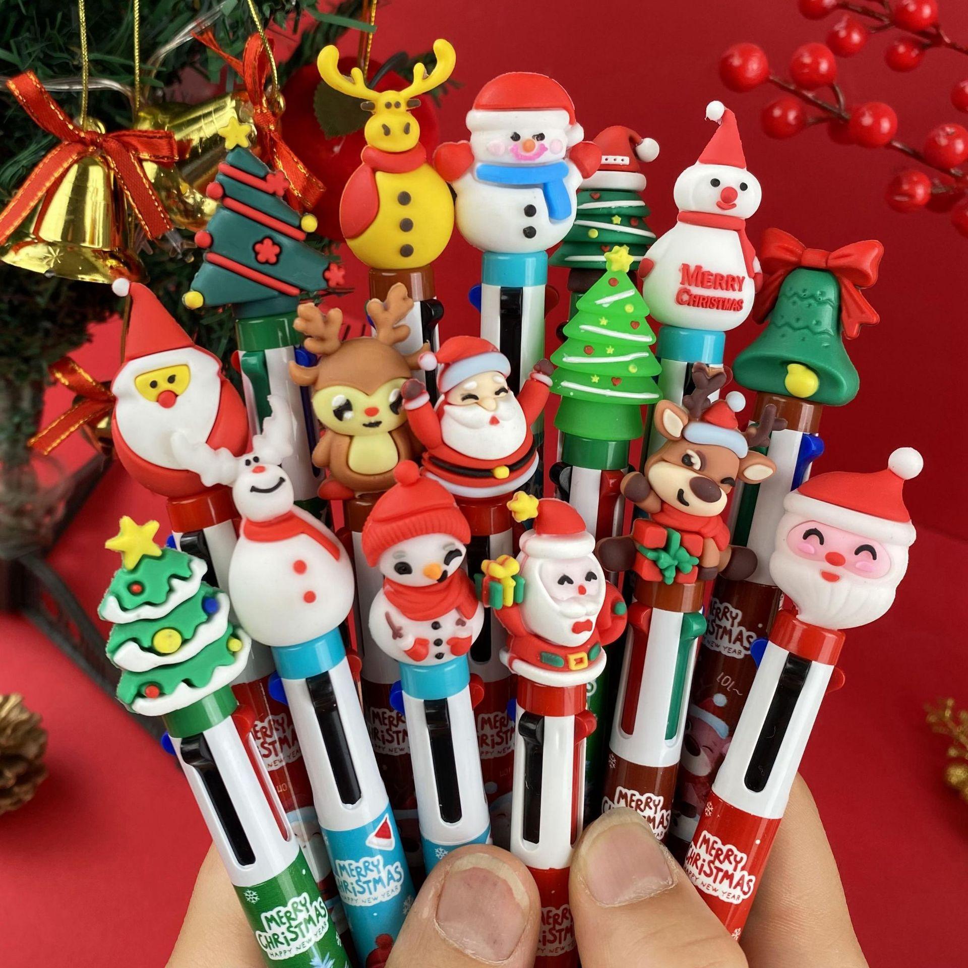 

30Pcs Random Colorful Christmas Theme Ballpoint Pens - Smooth Writing Set with Snowman, Reindeer & Santa Claus Designs, Party Favors Student Prize Gif Random style