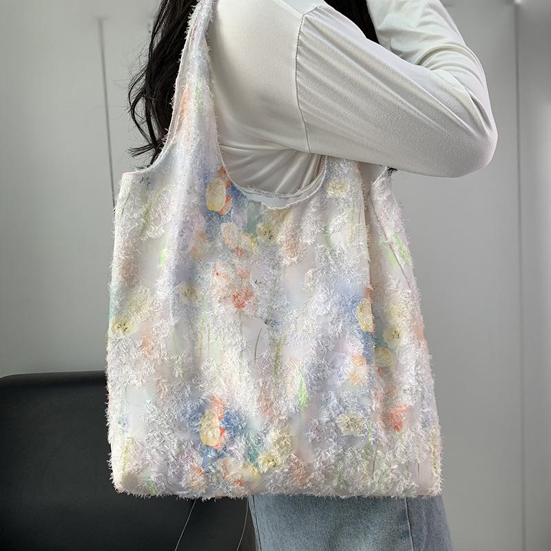 Embroidery Literary Ink Painting Small Fresh Canvas Bag