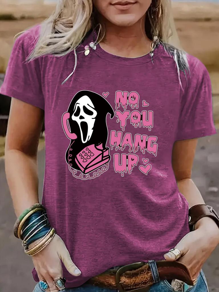 Halloween Women's Ghost Pattern Casual Summer T-Shirt