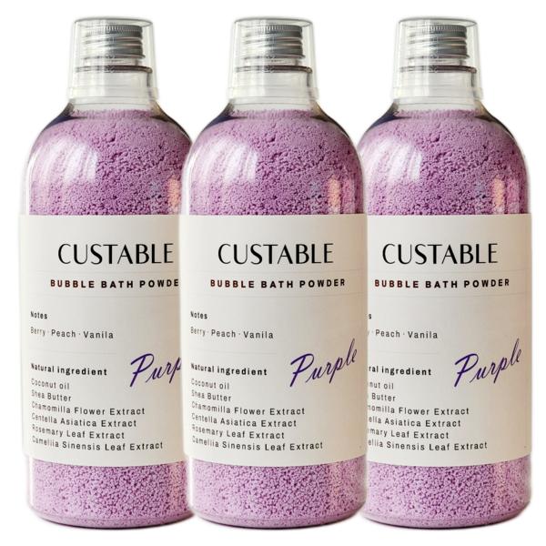 

All-day customizable 1000ml foam bath bomb, mega-capacity powder-type bath bomb, purple, 3 pieces