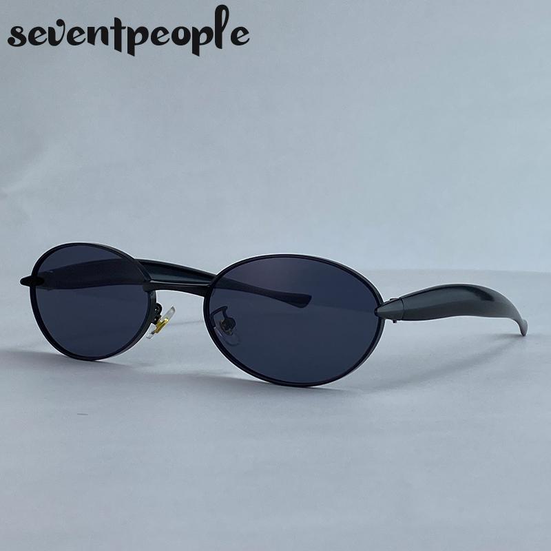 Steampunk Small Frame Oval Sunglasses Women  Luxury Brand Fashion Metal Sun Glasses For Ladies Vintage Driving Shades UV400