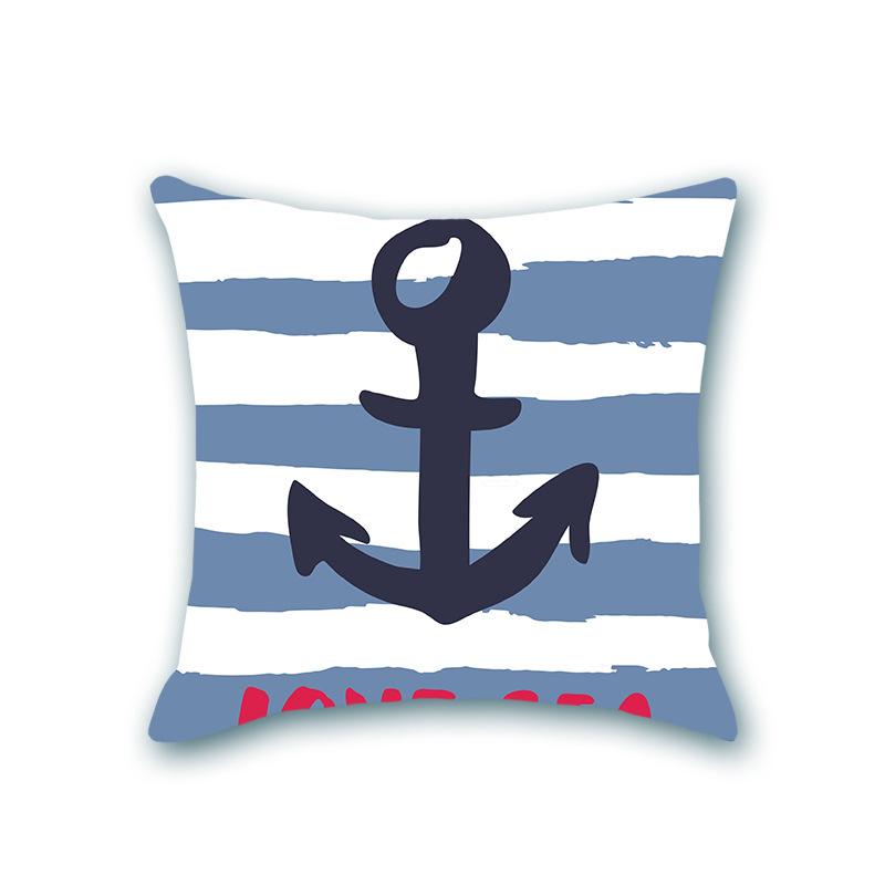 Blauer Anker Nautischer Sofakissenbezug Nordisch Retro Zuhause Stoff Seestern Kissenbezug