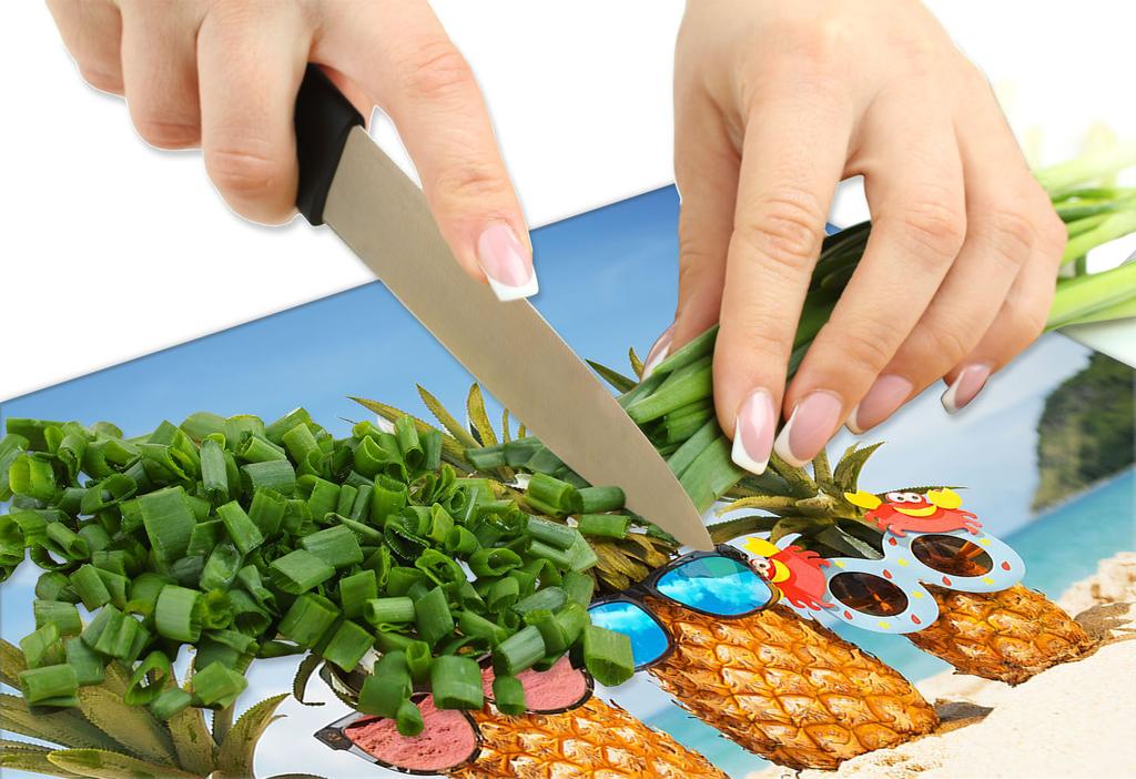 Szklana płyta ochronna na kuchenkę 90x52 Ananas