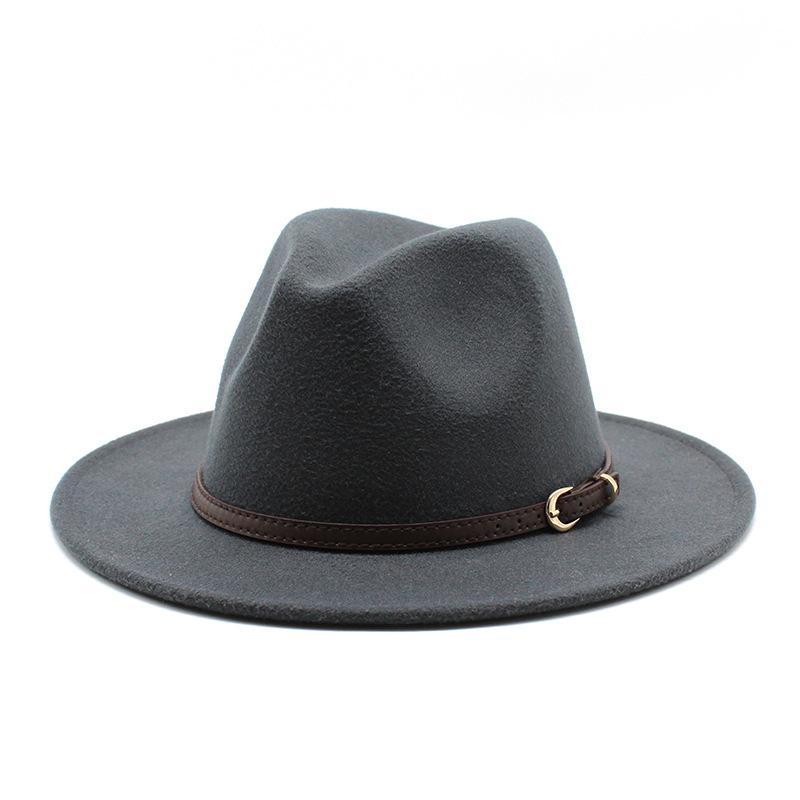 Unisex Wool Felt Fedora Hat for Men Women, Coffee Color Autumn Winter Jazz Cap, European American Fashion Top Hat