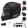 LED Illuminated Bluetooth Motorcycle Flip-Up Helmet Men Women - ABS Shell All-Season Use