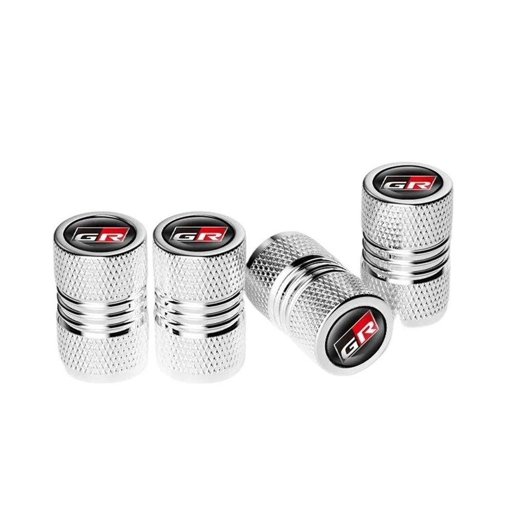 4pcs Car GR Sport Wheel Tire Stem Air Valve Caps Racing GR86 Plug Auto Accessories (Red)