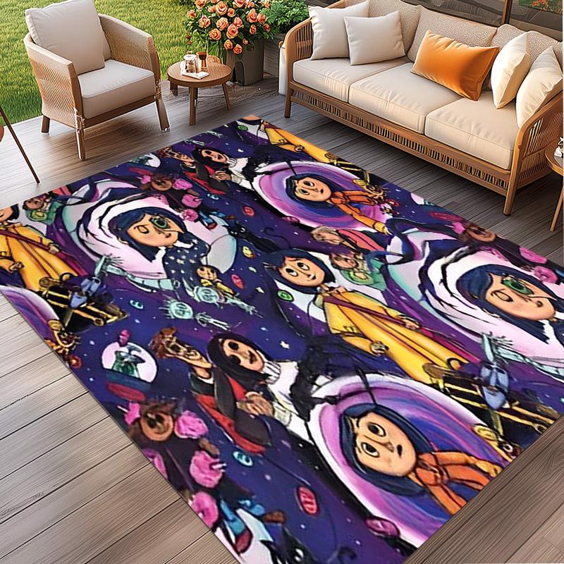Coraline Print Rug, Washable Floor Carpet, For Entryway Dorm Laundry Room Office Study, Home Decor Birthday Christmas Gift
