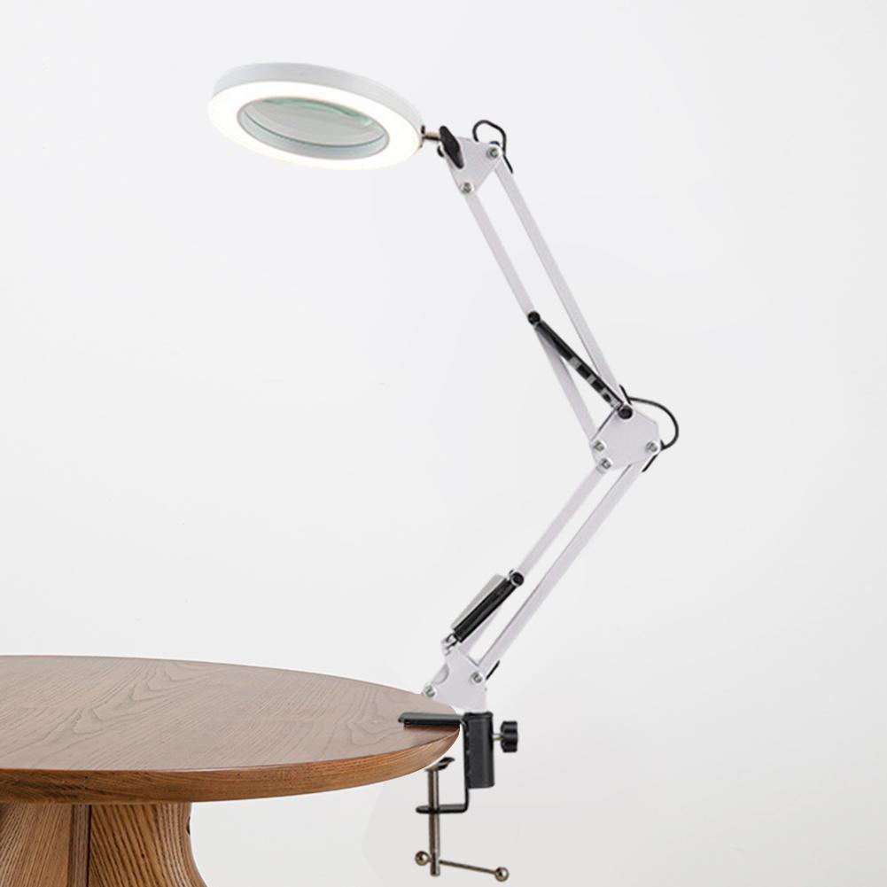 Multifarious Hand Desktop Magnifier Stand with LED Light Welding Illuminated Magnifying Glass Clip Clamp Helping for Crafting Cl