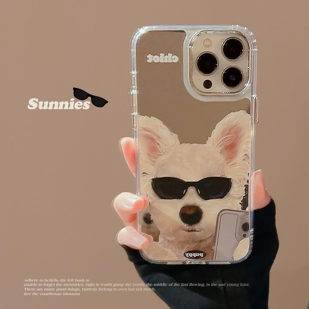 

Applicable To Apple 15pro Mobile Phone Case Max Sunglasses Dog Iphone16 All Inclusive 13 Trendy Cool Personality 14 Mirror 12 12pro max (6.7)