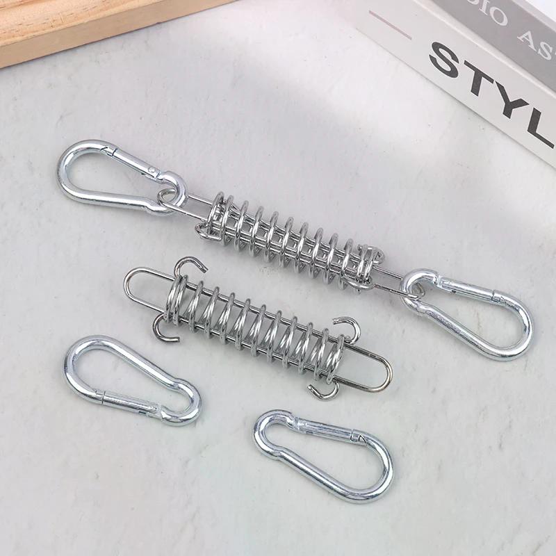1/4/5Sets Camping Tent Wind Rope Spring Buckle Tent Tensioner Outdoor Deck Pegs With Carabiner Clips Awning Tightener Fixed Hook