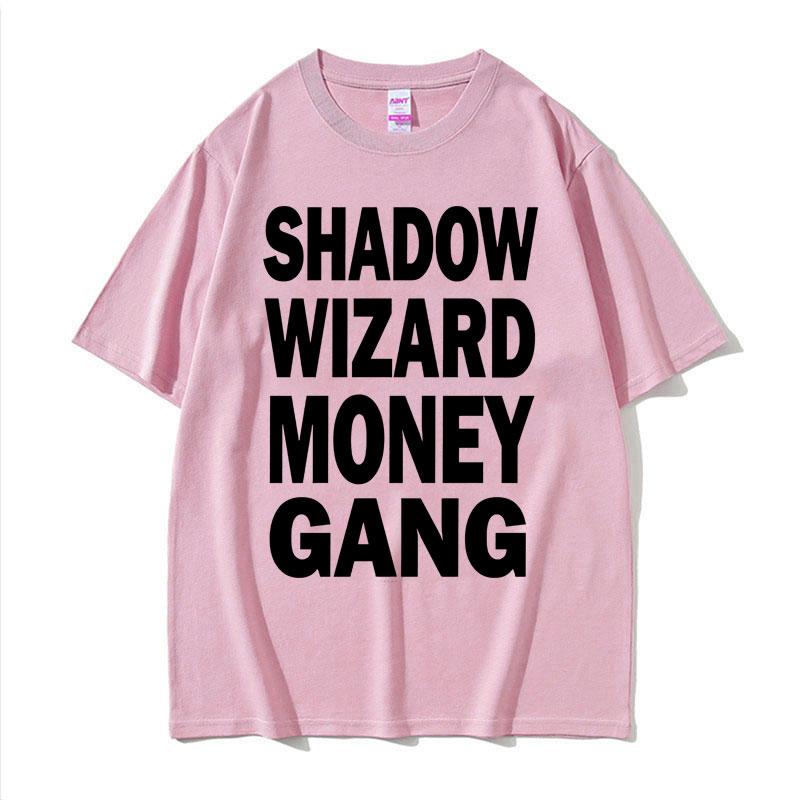 Joeyy Schattenzauberer Geld Gang Buchstaben Druck T-Shirts Lustiges Y2K Meme T-Shirt Herren Damen Harajuku Hip Hop Übergroßes Street T-Shirt