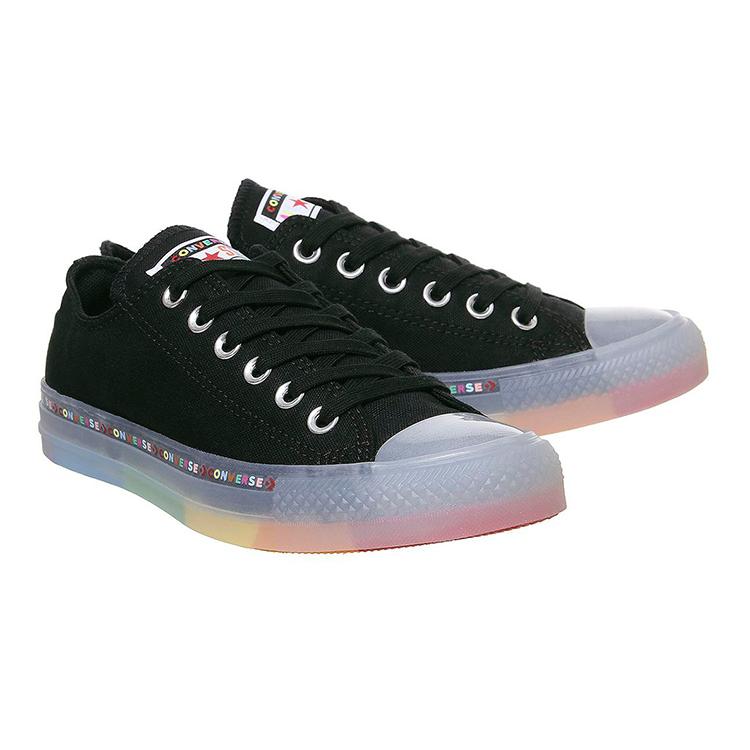 Converse All Star Low Trainers Rainbow Black Exclusive 168199C