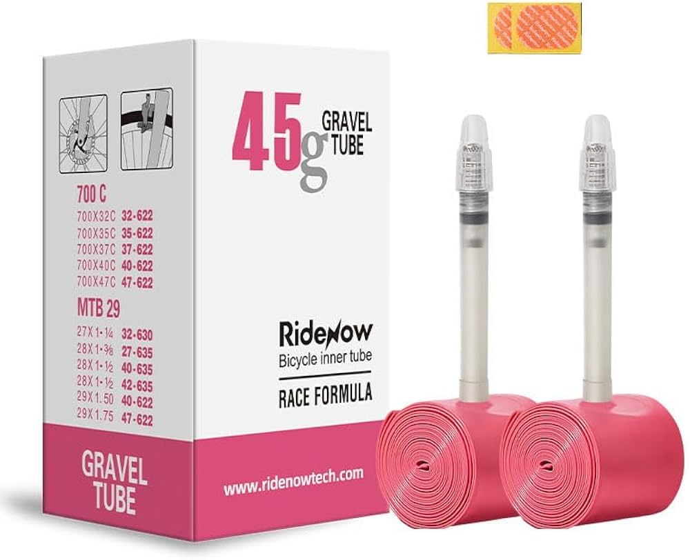 

RideNow Ultralight TPU Bicycle Inner Tube 700 x Pack of Tubes with Free Tube Tube Presta 18c-47c 45/65/85mm (2 Patch) (Gravel 32c-47c 65mm)