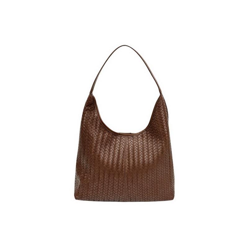 Women's Retro Woven Texture Tote Bag, Large Capacity, Stylish 2026 Design, Casual Trendy Underarm Handbag