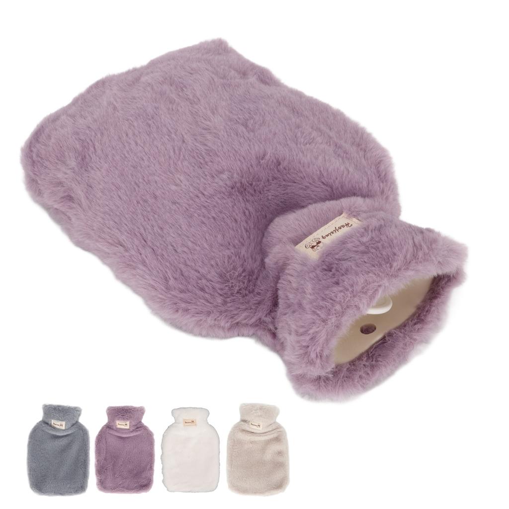 Bolsa de água quente de pelúcia 1000ml boca larga textura antiderrapante bolsa de água morna com lavável macio plus