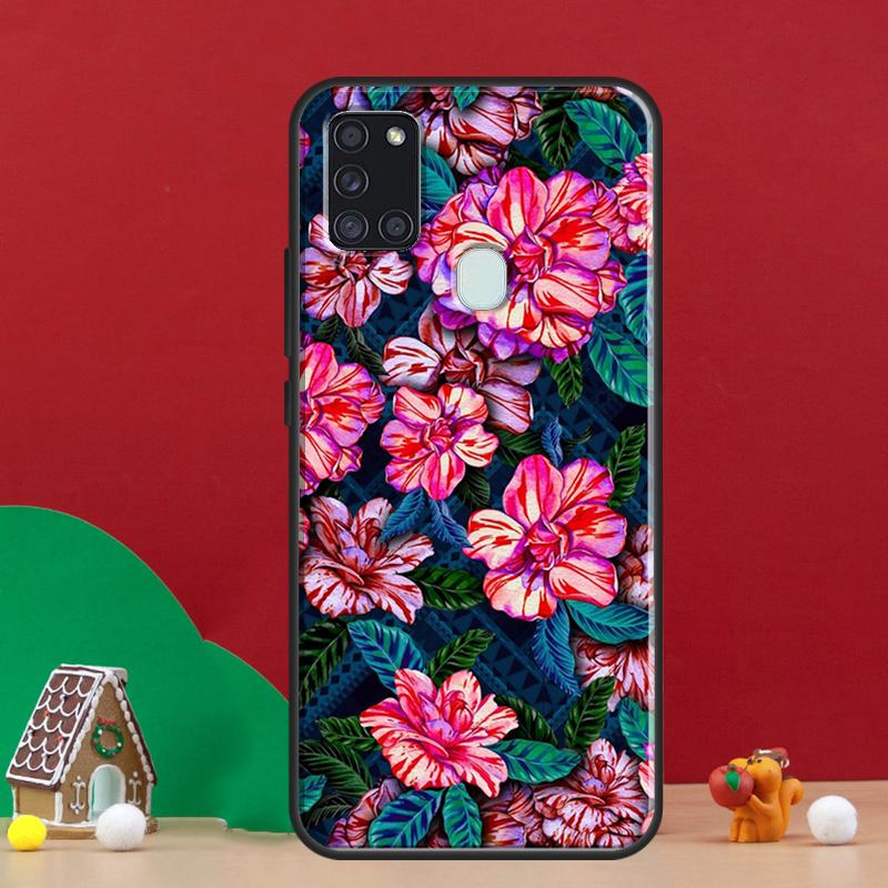 Tropical Aloha Hibiscus  Pattern Cover For Samsung Galaxy A54 A34 A14 A32 A12 A22 A52 A72 A13 A33 A53 A50 A52S A51 A71 Back Case