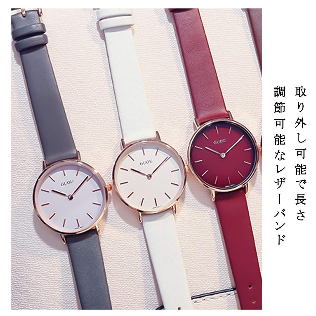 RORIOS Simple Leather Date Quartz Analog Perfect for College Casual and Size Small Women's Watch, Band, Display, Movement, Display, Waterproof,