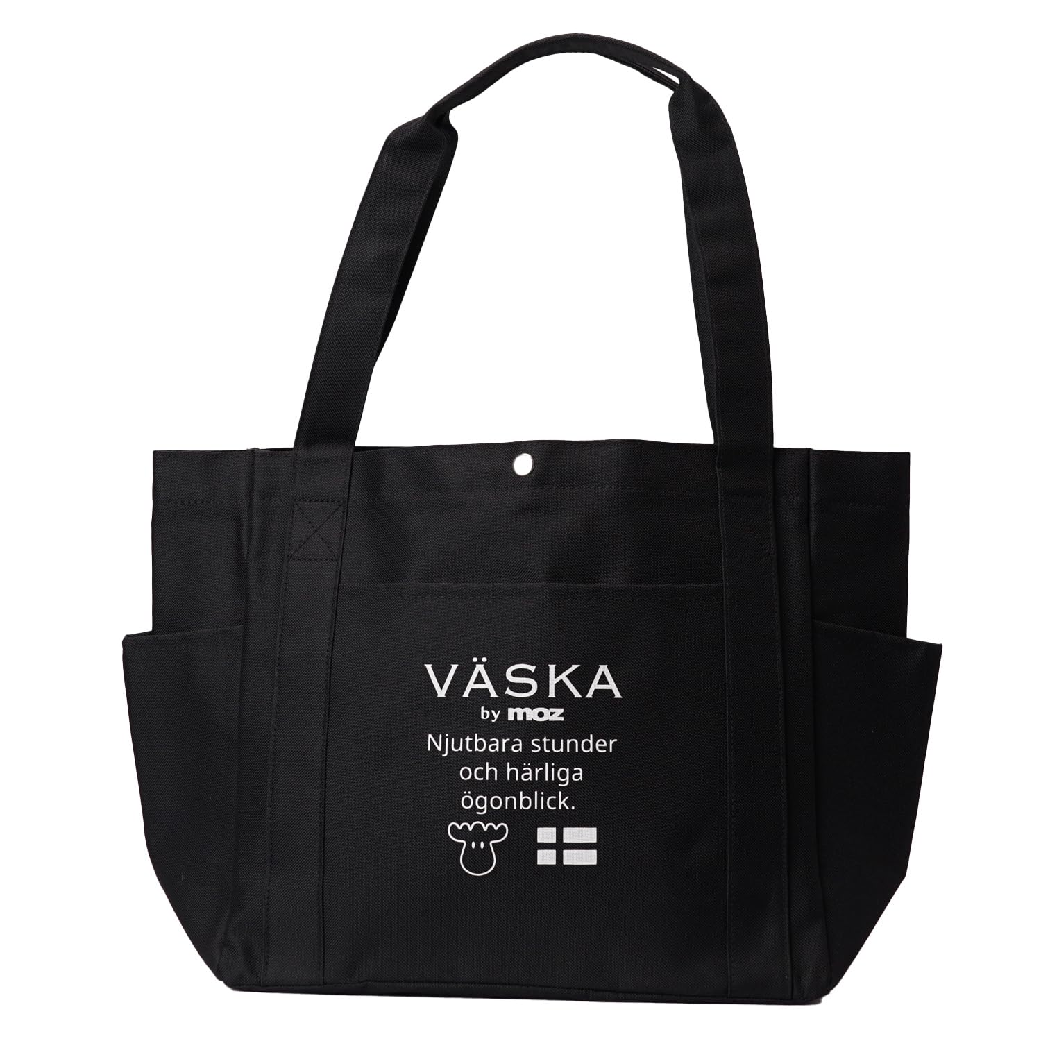 

Женская сумка-тоут VASKA by moz VSME-01B цвета Shank Black с боковыми карманами, идеально подходит для повседневного использования, дизайн со шведским лосем