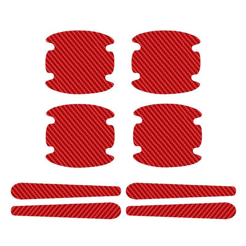 

8PCS door handle sticker, scratch-proof car door protective sticker, door bowl protective film червоний