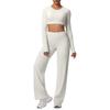 Cross-New Tight Sportswear Set: Chest-Pad Top & High-Waist Wide-Leg Pants for Running, Fitness & Yoga