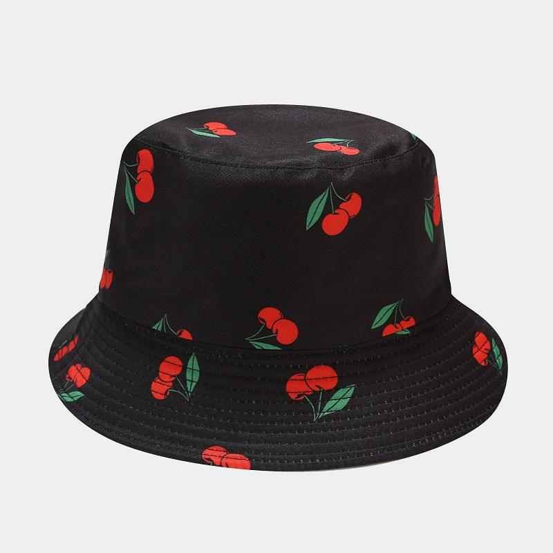 Creative Printed Fruit Pattern Bucket Cap Unisex Outdoor Leisure Fisherman Hat Summer Beach Uv Protection Sun hats Panama Bob