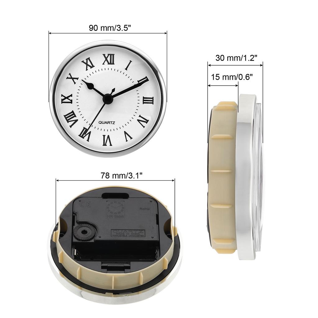 Uxcell Quartz Clock Insert Round Quartz Movement Miniature Clock Fit 78mm/61mmDiameter Hole for Replacement Home 1/2 Pcs