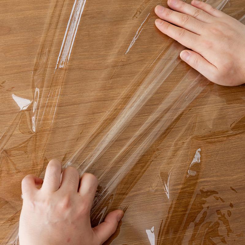 Průhledný měkký skleněný ubrus Vodotěsný Odolný proti oleji Měkká PVC podložka na stůl, která může viset dolů Krajkový vyšívaný čtvercový ubrus