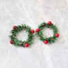 2Pcs Creative Dollhouse Mini Model Handmade Holiday Decorations Christmas Wreath