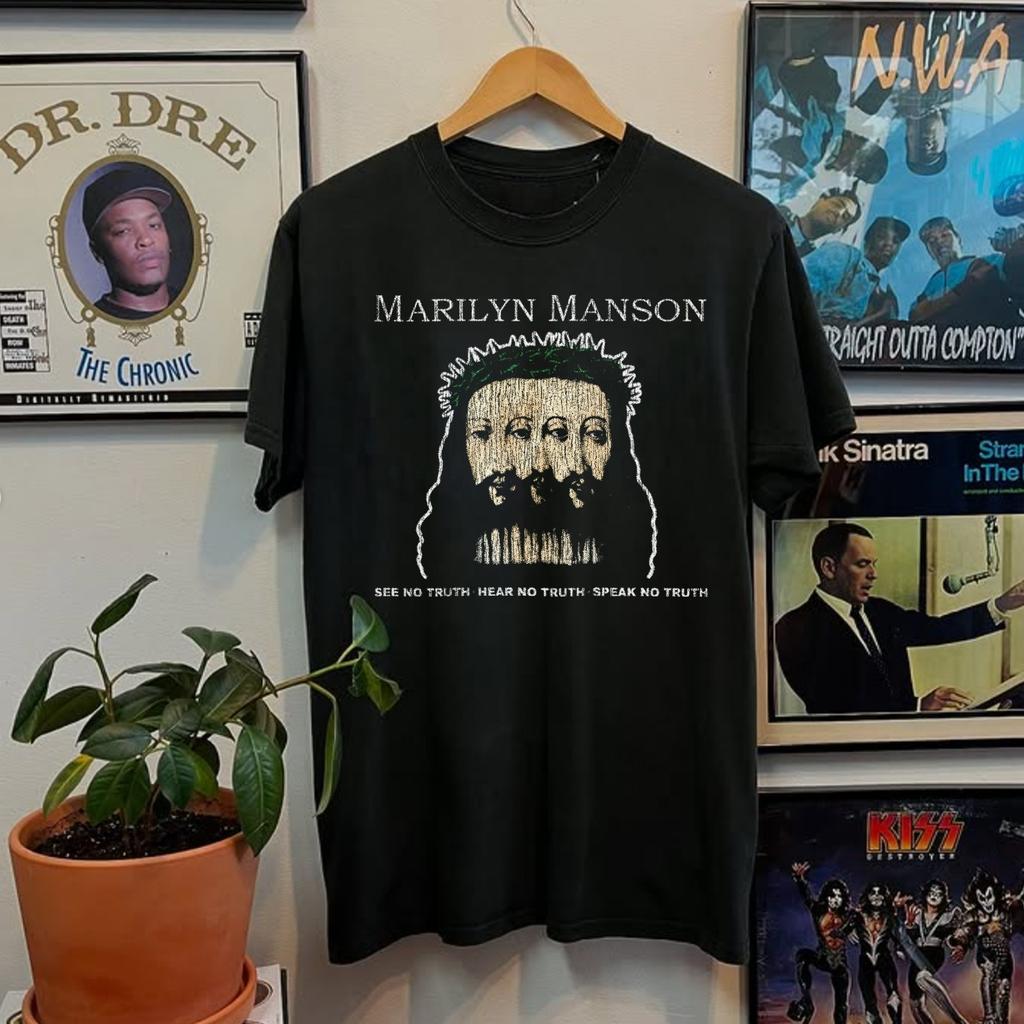 Manson Believe Gealtertes T-Shirt Schwarz M