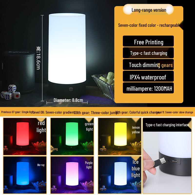 Outdoor Camping Night Market Table Lamp – Creative Small Charging Light for Desktop or Bar Atmosphere