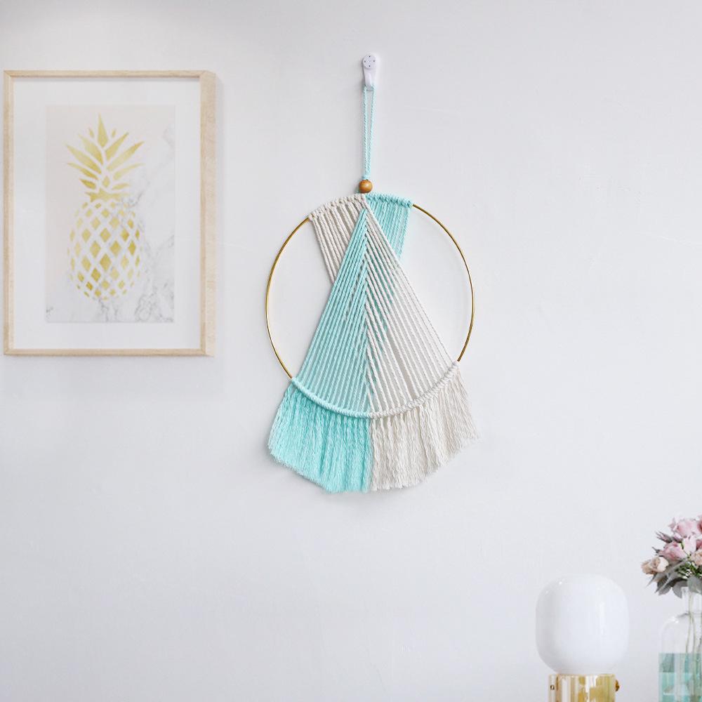 Hand-Woven Cotton Rope Sunrise Sunset Wall Tapestry for Room Décor