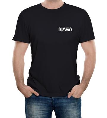 Pánské tričko s logem NASA na levém prsu Cestování vesmírem Mars Raketoplán Sluneční soustava