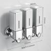 Wall-Mounted Dual Soap Dispenser with Double Hook for Bathroom & Kitchen