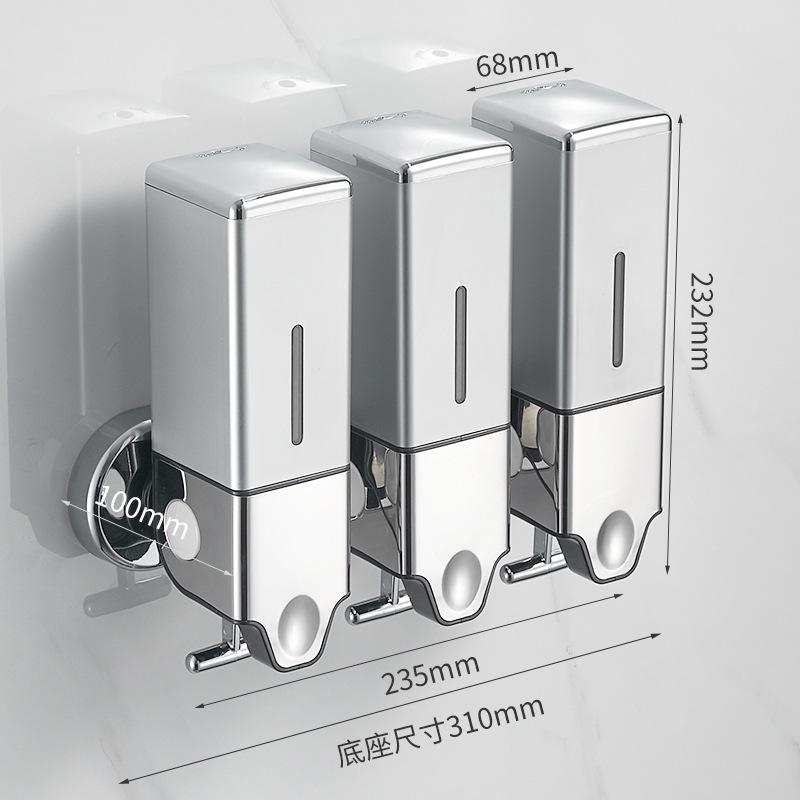 Wall-Mounted Dual Soap Dispenser with Double Hook for Bathroom & Kitchen