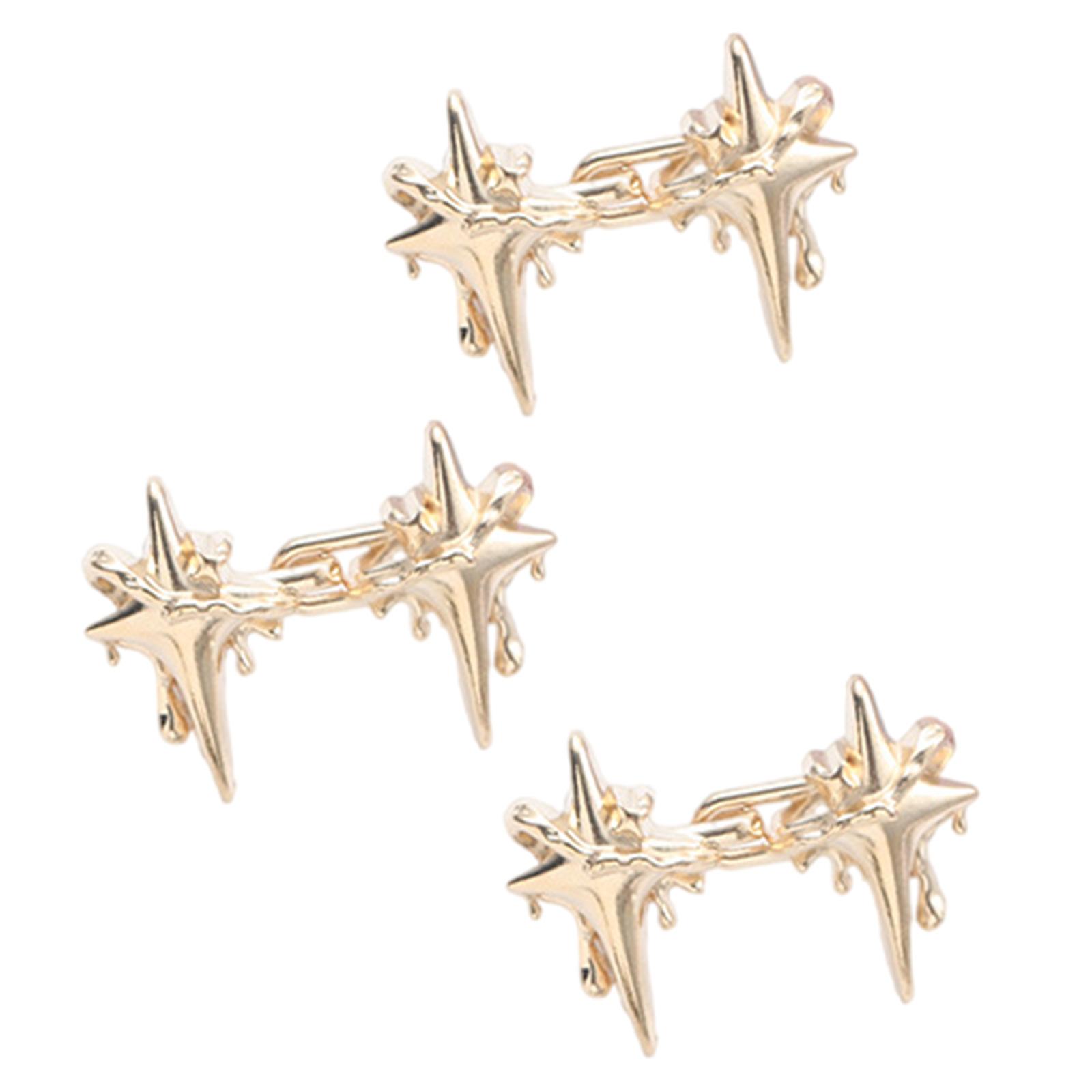 

3 штуки Зажим для утяжки талии в виде перекрещенной звезды для брюк, джинсов, металлический зажим-пуговица для утяжки талии, брошь, клипса, зажим для фитнеса талии