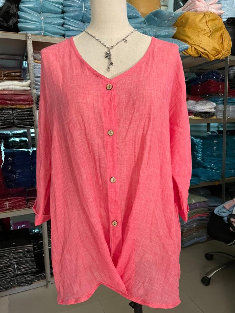 Women's Solid V-Neck Pullover Button Down Short Sleeve Shirt Casual Top Lightweight Tops