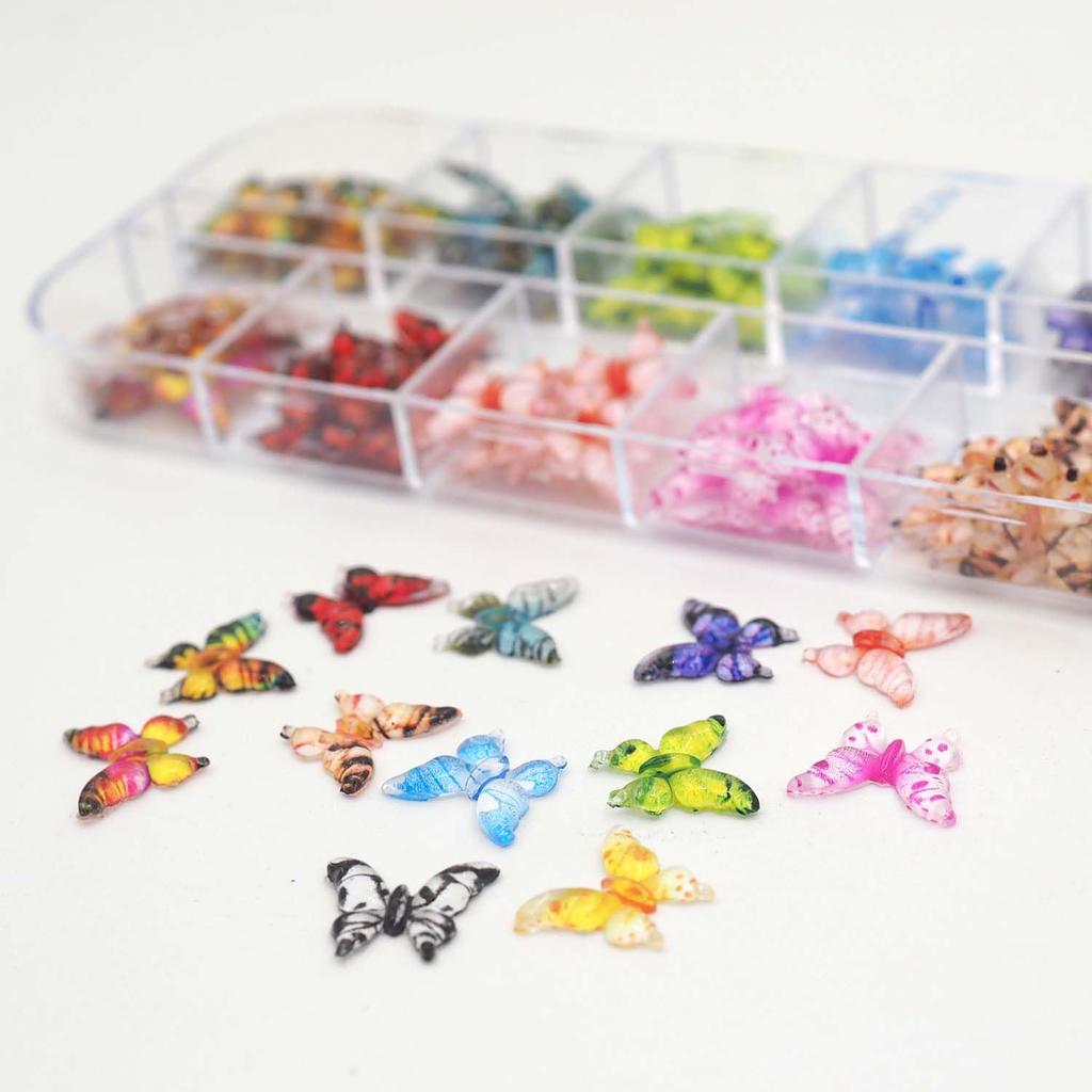 Sempiterno 120 Stück Winzige Dekorative Harz Miniaturtiere Perfekt für DIY Mini Mini Haus Nägel Kleine und Dekorationen Gemischt Schmetterlinge, Modelle,