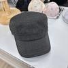 Individuelle Mode gestreifte Mütze Herren flache Kappe warme Schnabelkappe Outdoor Freizeit Ohrenschutz Baumwollkappe kurzer Schirm gestrickte Wollmütze