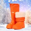 Waterproof Men's Rain Boots Cotton Lightweight Anti Slip Women's Boots EVA Thickened Plush Men Fishing Shoes Outdoor Snow Boots