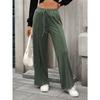 2025 Autumn and Winter New Style Solid Color Drawstring Pocket Loose Casual Trousers for Women