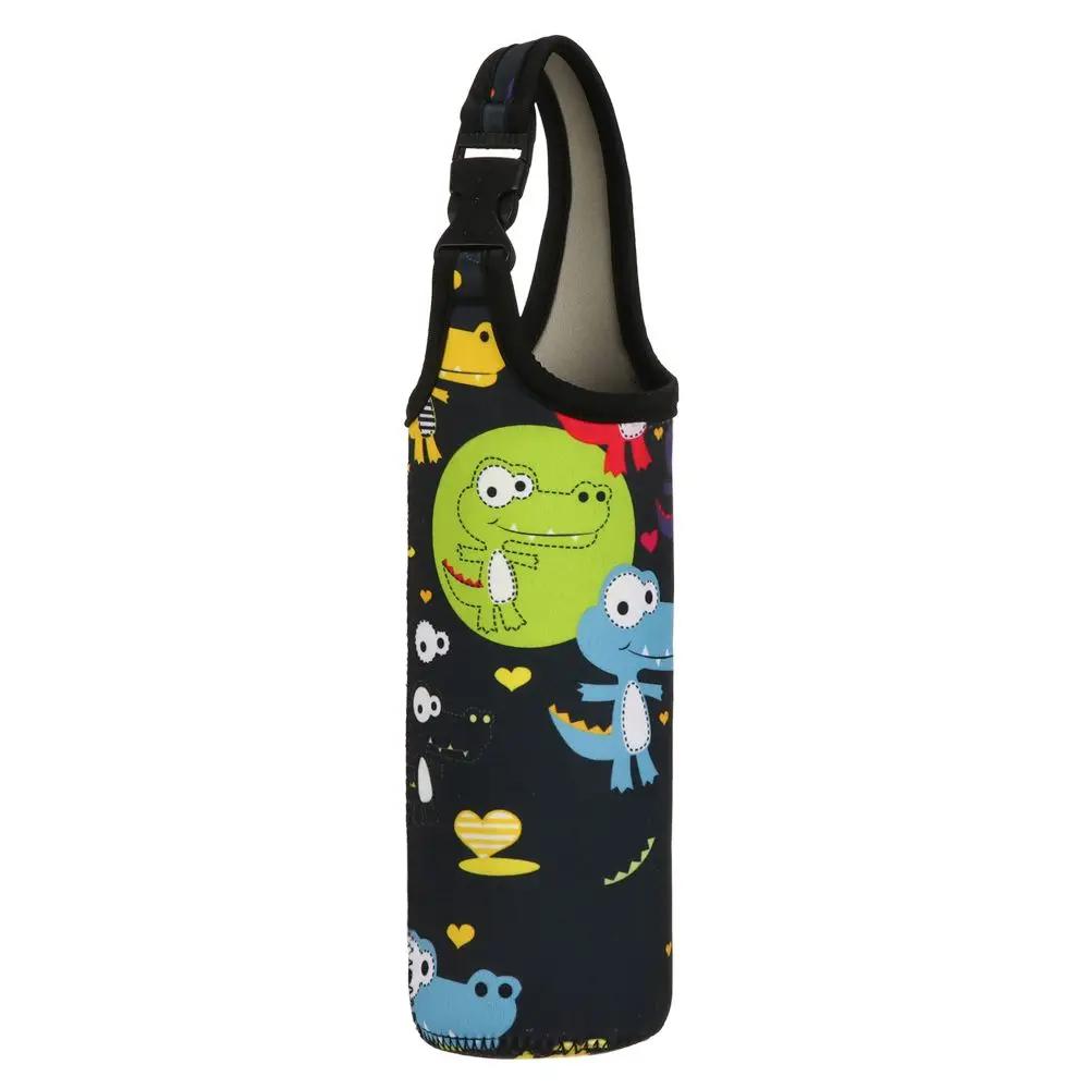 Cute Cartoon Cup Cover Kids Drinking Bottle Protective Cover Strap Lanyard Buckle Adjustable Plush Insulation Cup Case