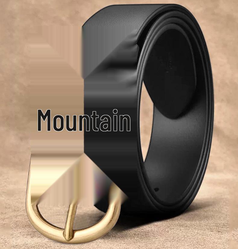 Men's Retro Genuine Leather Belt - Pin Buckle Cowhide Waist Belt for Business and Casual Wear, Suitable for Middle-Aged and Young Men.