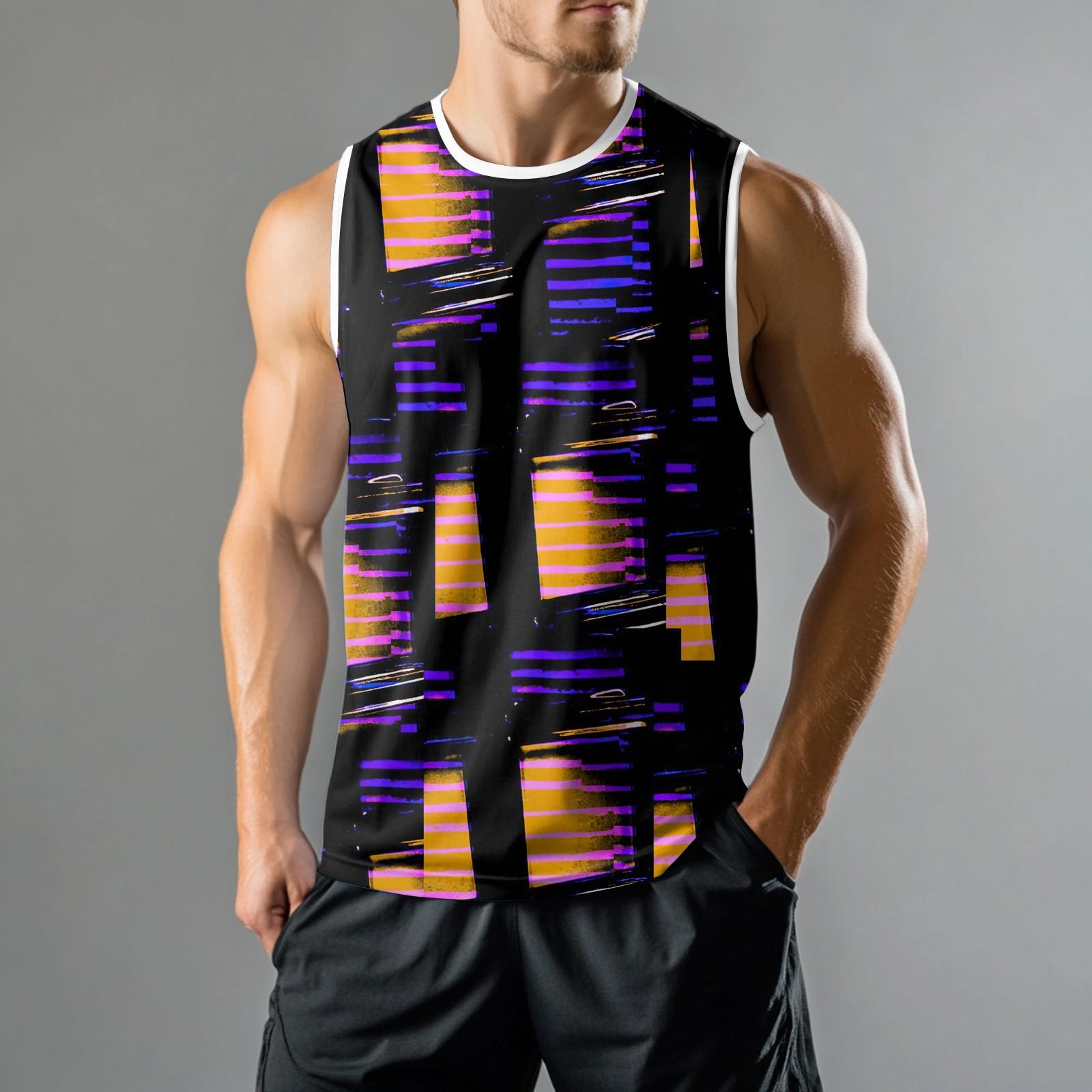 

Мужская мода принтованный спортивный повседневный жилет без рукавов XXL оранжевый