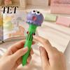 Portable Stationery for Pencil Case 10 in 1 Cartoon Ballpoint Pen, Multicolor Press Retractable Pens, Creative Pens with Avatar Toppers Smooth Writing